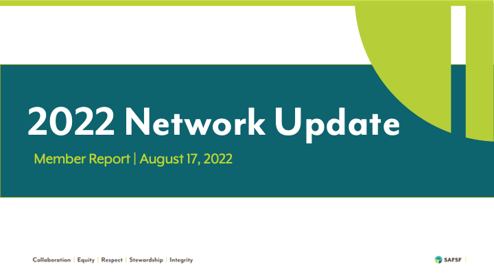 2022 Network Update - Sustainable Agriculture & Food Systems Funders